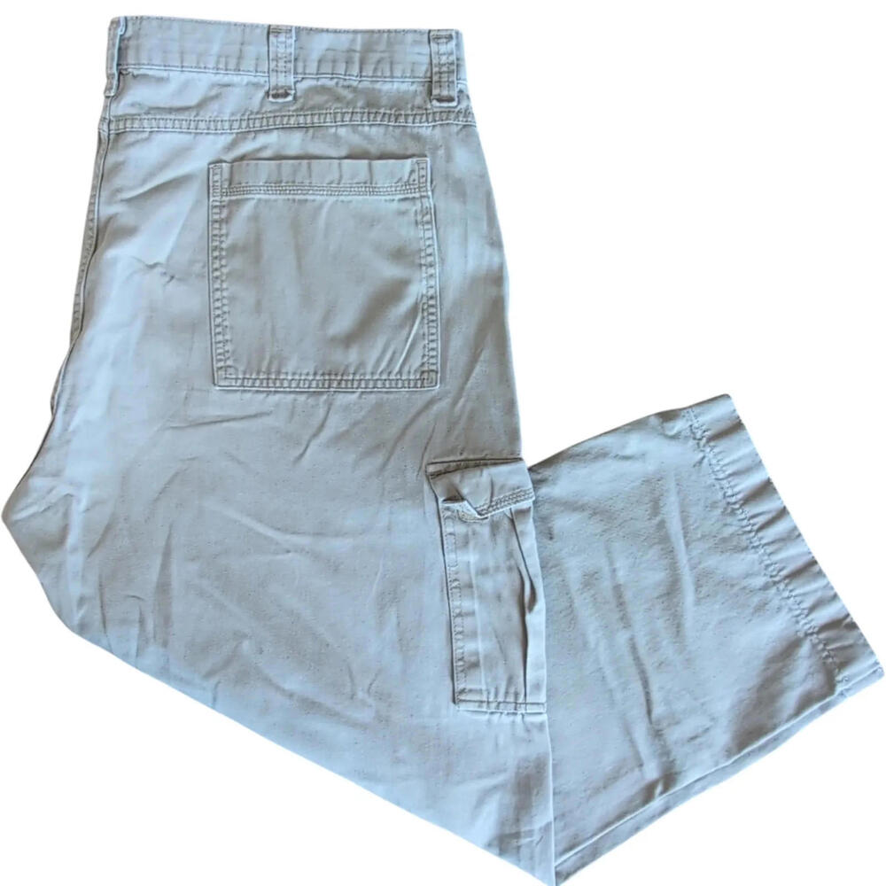 Wrangler Pants Mens 43x27‎ Khaki Cargo 100% Cotton Authentic Issue Work Chino